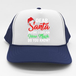 Dear Santa I Can Explain Funny Christmas Gift Adults Gift Trucker Hat