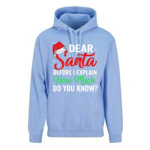 Dear Santa I Can Explain Funny Christmas Gift Adults Gift Unisex Surf Hoodie