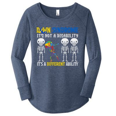 Down Syndrome ItS Not A Disability Autism Awareness Dabbing Gift Women's Perfect Tri Tunic Long Sleeve Shirt