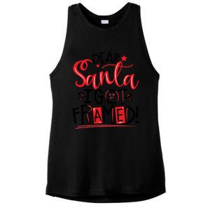 Dear Santa I Got Framed Santa Humor Fun Cool Gift Ladies PosiCharge Tri-Blend Wicking Tank