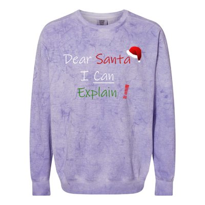 Dear Santa I Can Explain Cool Gift Colorblast Crewneck Sweatshirt