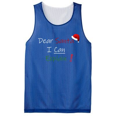 Dear Santa I Can Explain Cool Gift Mesh Reversible Basketball Jersey Tank