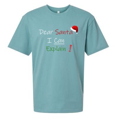 Dear Santa I Can Explain Cool Gift Sueded Cloud Jersey T-Shirt