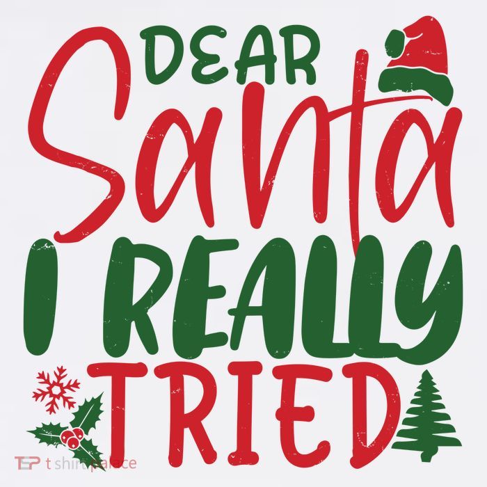 Dear Santa I Really Tried Funny Christmas Poster