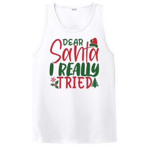 Dear Santa I Really Tried Funny Christmas PosiCharge Competitor Tank