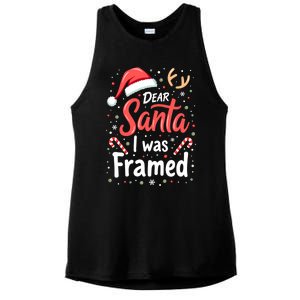 Dear Santa I Was Framed Christmas Meaningful Gift Ladies PosiCharge Tri-Blend Wicking Tank