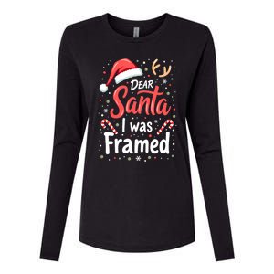 Dear Santa I Was Framed Christmas Meaningful Gift Womens Cotton Relaxed Long Sleeve T-Shirt