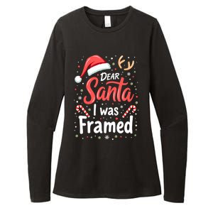 Dear Santa I Was Framed Christmas Meaningful Gift Womens CVC Long Sleeve Shirt