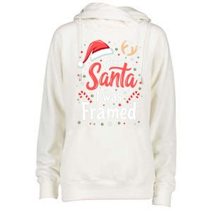 Dear Santa I Was Framed Christmas Meaningful Gift Womens Funnel Neck Pullover Hood