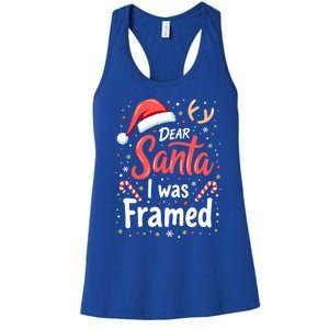 Dear Santa I Was Framed Christmas Meaningful Gift Women's Racerback Tank