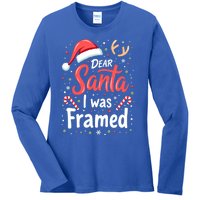 Dear Santa I Was Framed Christmas Meaningful Gift Ladies Long Sleeve Shirt