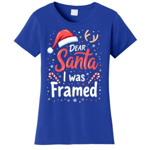 Dear Santa I Was Framed Christmas Meaningful Gift Women's T-Shirt