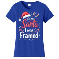 Dear Santa I Was Framed Christmas Meaningful Gift Women's T-Shirt