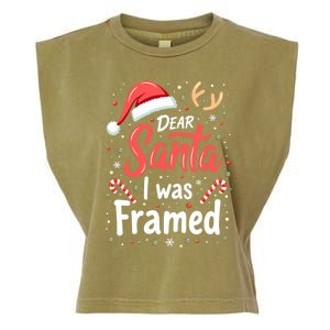 Dear Santa I Was Framed Christmas Meaningful Gift Garment-Dyed Women's Muscle Tee