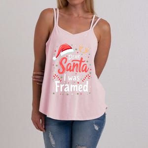 Dear Santa I Was Framed Christmas Meaningful Gift Women's Strappy Tank