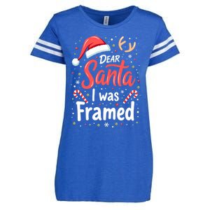 Dear Santa I Was Framed Christmas Meaningful Gift Enza Ladies Jersey Football T-Shirt