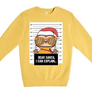 Dear Santa I Can Explain Sloth Criminal Christmas Funny Gift Premium Crewneck Sweatshirt