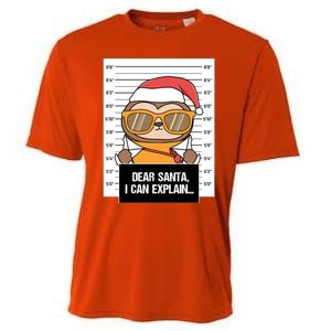 Dear Santa I Can Explain Sloth Criminal Christmas Funny Gift Cooling Performance Crew T-Shirt