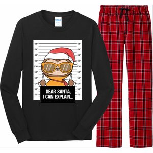 Dear Santa I Can Explain Sloth Criminal Christmas Funny Gift Long Sleeve Pajama Set