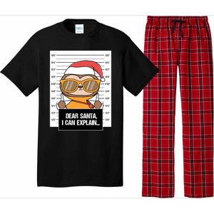 Dear Santa I Can Explain Sloth Criminal Christmas Funny Gift Pajama Set