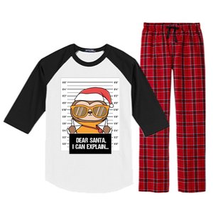 Dear Santa I Can Explain Sloth Criminal Christmas Funny Gift Raglan Sleeve Pajama Set