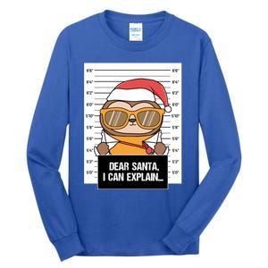 Dear Santa I Can Explain Sloth Criminal Christmas Funny Gift Tall Long Sleeve T-Shirt