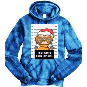 Dear Santa I Can Explain Sloth Criminal Christmas Funny Gift Tie Dye Hoodie