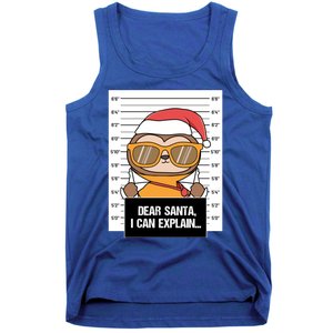 Dear Santa I Can Explain Sloth Criminal Christmas Funny Gift Tank Top