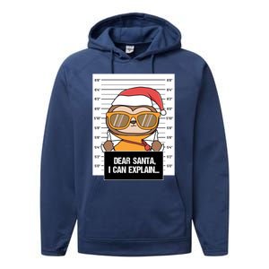 Dear Santa I Can Explain Sloth Criminal Christmas Funny Gift Performance Fleece Hoodie