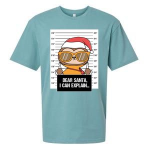 Dear Santa I Can Explain Sloth Criminal Christmas Funny Gift Sueded Cloud Jersey T-Shirt