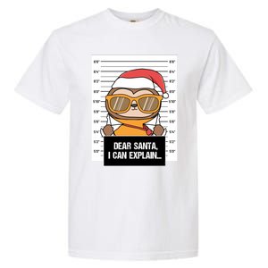 Dear Santa I Can Explain Sloth Criminal Christmas Funny Gift Garment-Dyed Heavyweight T-Shirt