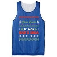 Dear Santa It Was Dad's Idea Funny Naughty Ugly Christmas Gift Mesh Reversible Basketball Jersey Tank