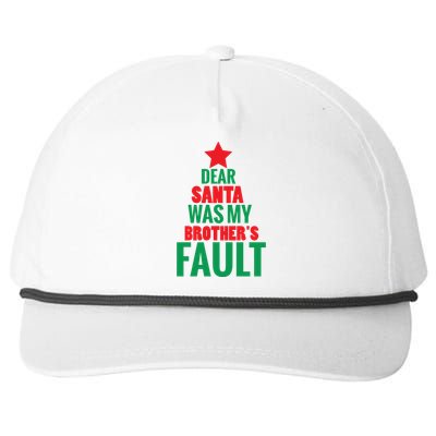 Dear Santa It Was My Brother S Fault Snapback Five-Panel Rope Hat