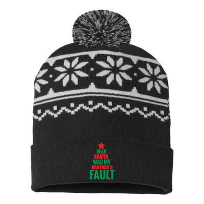 Dear Santa It Was My Brother S Fault USA-Made Snowflake Beanie