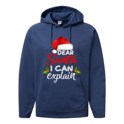 Dear Santa I Can Explain Ugly Christmas Xmas Performance Fleece Hoodie