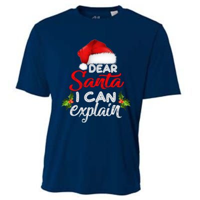 Dear Santa I Can Explain Ugly Christmas Xmas Cooling Performance Crew T-Shirt