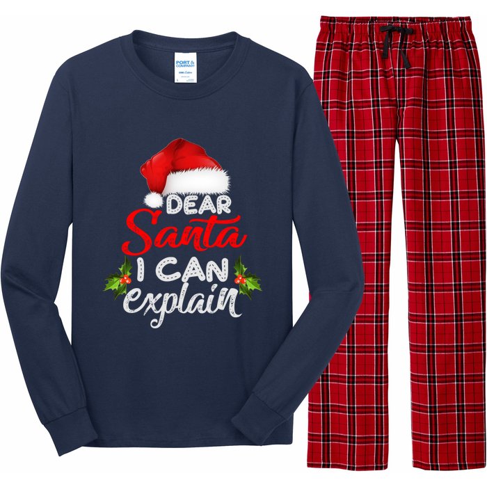 Dear Santa I Can Explain Ugly Christmas Xmas Long Sleeve Pajama Set