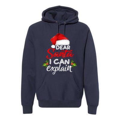 Dear Santa I Can Explain Ugly Christmas Xmas Premium Hoodie