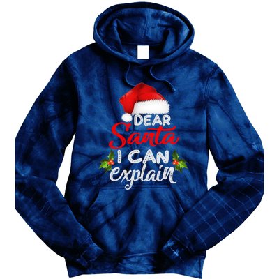 Dear Santa I Can Explain Ugly Christmas Xmas Tie Dye Hoodie