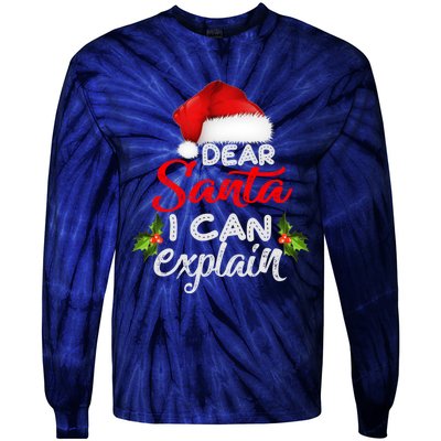 Dear Santa I Can Explain Ugly Christmas Xmas Tie-Dye Long Sleeve Shirt