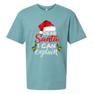 Dear Santa I Can Explain Ugly Christmas Xmas Sueded Cloud Jersey T-Shirt