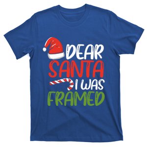 Dear Santa I Was Framed Christmas Naughty List Costume Cool Gift T-Shirt