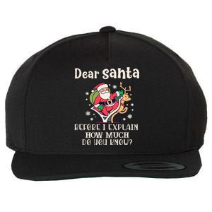 Dear Santa I Can Explain Funny Gift Wool Snapback Cap