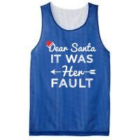 Dear Santa It Was Her Fault Gift Mesh Reversible Basketball Jersey Tank