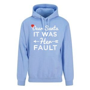 Dear Santa It Was Her Fault Gift Unisex Surf Hoodie