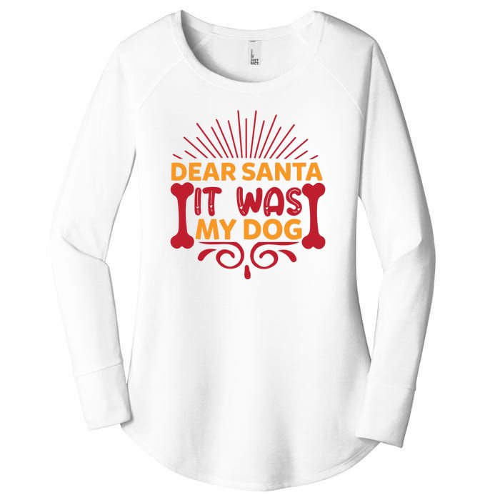 Dear Santa It Was My Dog Women's Perfect Tri Tunic Long Sleeve Shirt