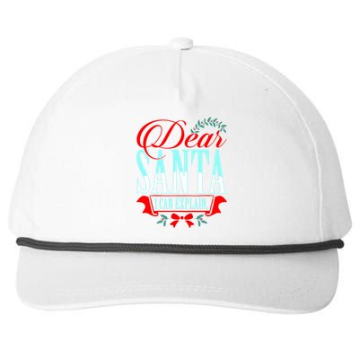 Dear Santa I Can Explain Funny Christmas Gift Snapback Five-Panel Rope Hat