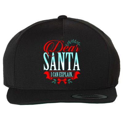 Dear Santa I Can Explain Funny Christmas Gift Wool Snapback Cap