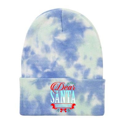 Dear Santa I Can Explain Funny Christmas Gift Tie Dye 12in Knit Beanie