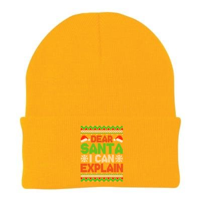 Dear Santa I Can Explain Funny Christmas Holiday Sweater Cute Gift Knit Cap Winter Beanie